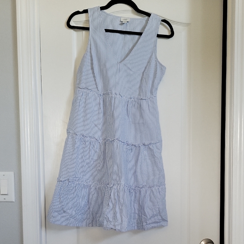 J. Crew Striped Blue and White Top